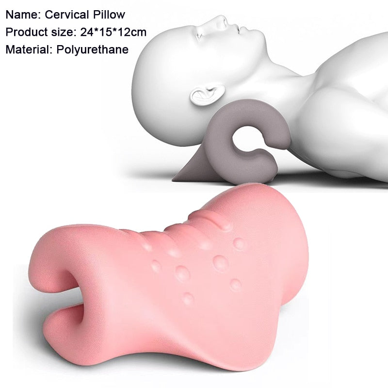 Neck Massage Pillow Cervical Traction Device Orthopedic Pillow for Pain Relief Cervical Spine Brace Neck Stretcher Brace Cushion