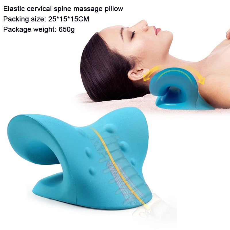 Neck Massage Pillow Cervical Traction Device Orthopedic Pillow for Pain Relief Cervical Spine Brace Neck Stretcher Brace Cushion