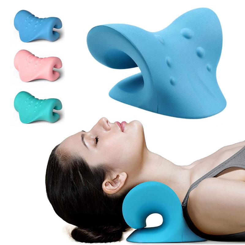 Neck Massage Pillow Cervical Traction Device Orthopedic Pillow for Pain Relief Cervical Spine Brace Neck Stretcher Brace Cushion