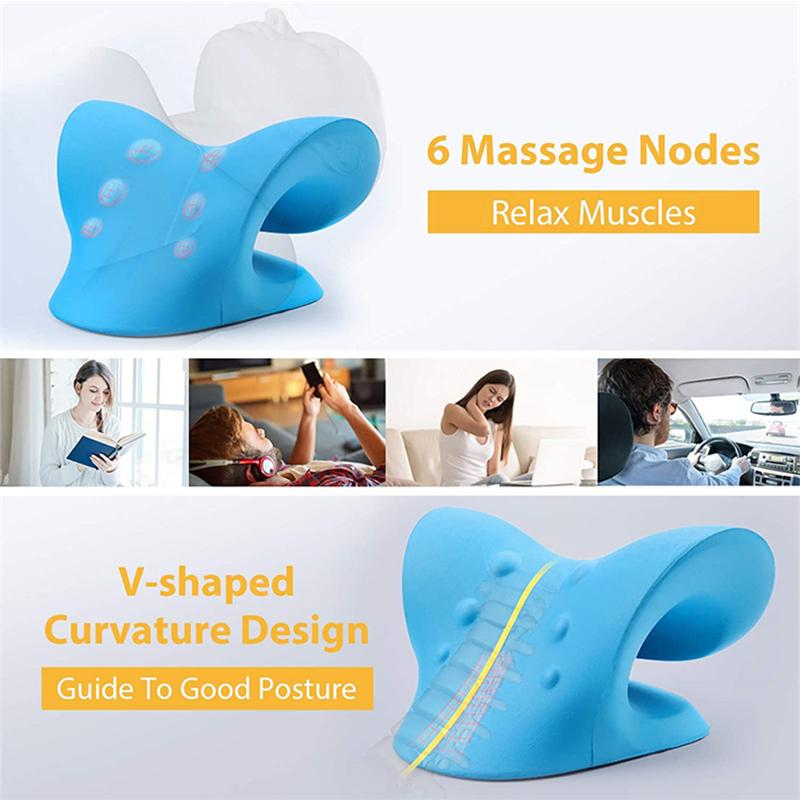 Neck Massage Pillow Cervical Traction Device Orthopedic Pillow for Pain Relief Cervical Spine Brace Neck Stretcher Brace Cushion