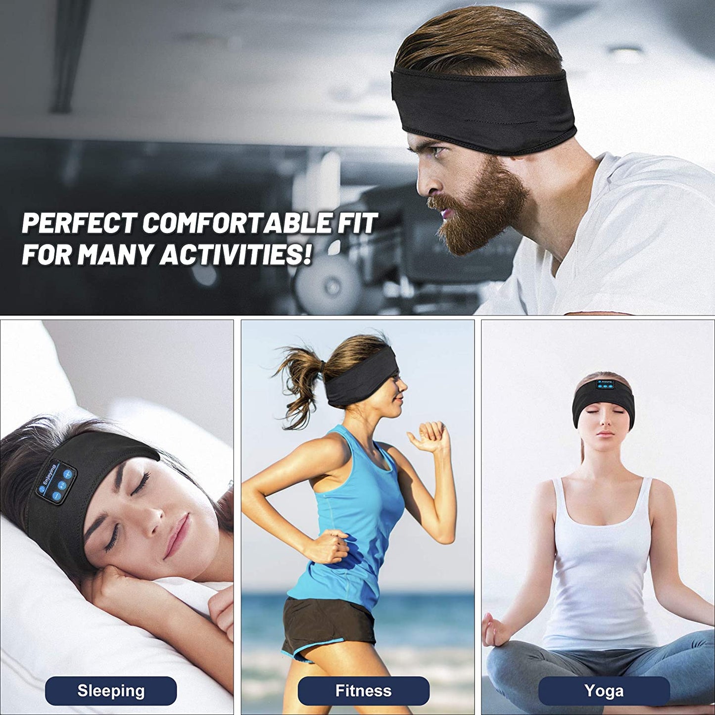 Bluetooth 5.0 Wireless 3D Sleep Mask Stereo Sleeping Eye Mask Headband Music Sleep Aid Soft Blindfold Bandage Eyes Cover Patch