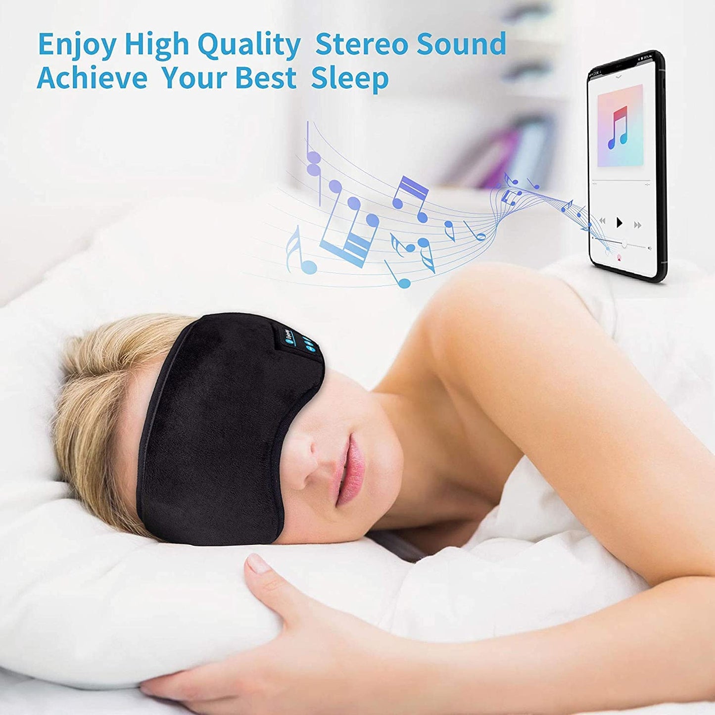 Bluetooth 5.0 Wireless 3D Sleep Mask Stereo Sleeping Eye Mask Headband Music Sleep Aid Soft Blindfold Bandage Eyes Cover Patch