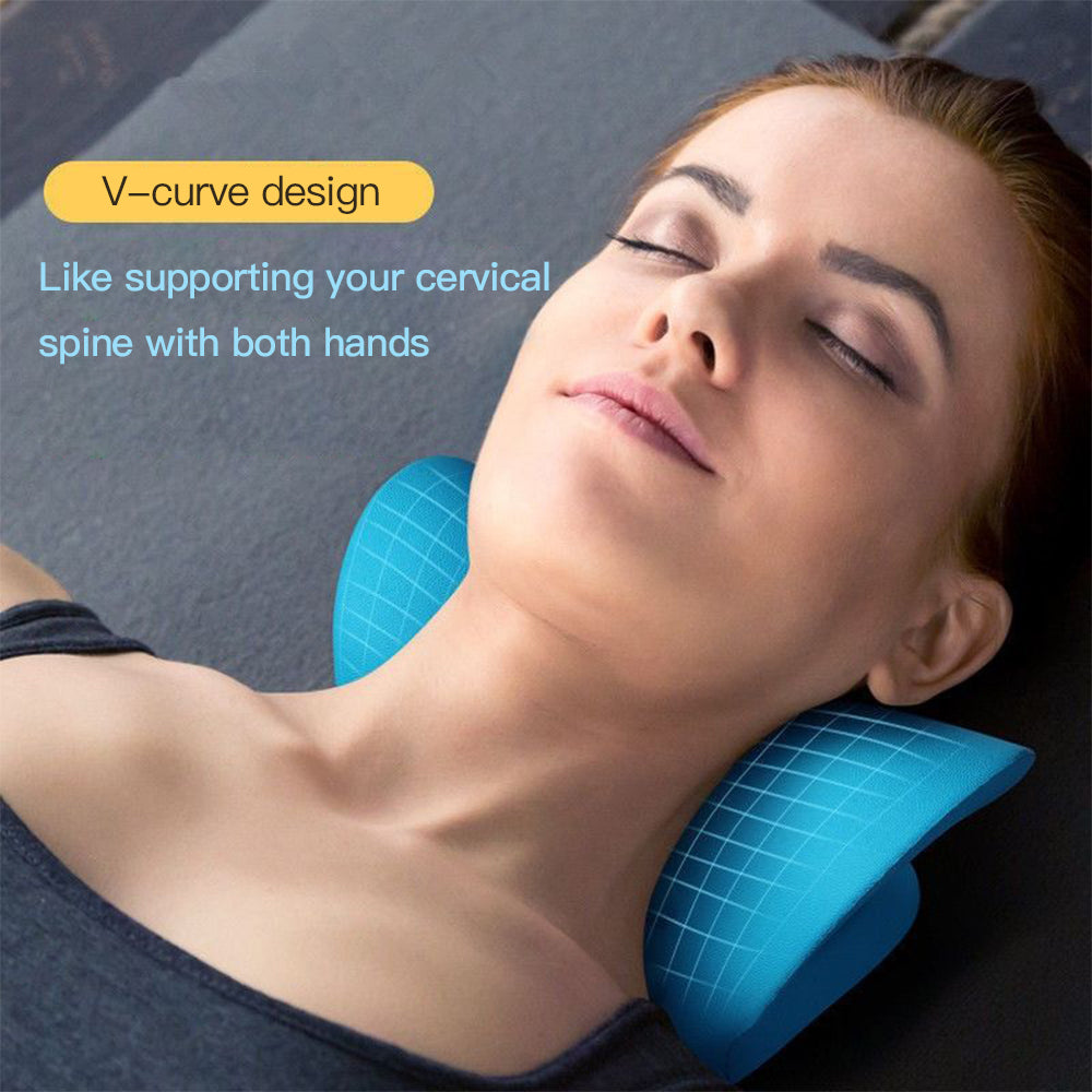 Neck Massage Pillow Cervical Traction Device Orthopedic Pillow for Pain Relief Cervical Spine Brace Neck Stretcher Brace Cushion