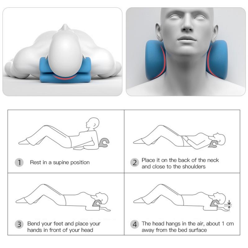 Neck Massage Pillow Cervical Traction Device Orthopedic Pillow for Pain Relief Cervical Spine Brace Neck Stretcher Brace Cushion