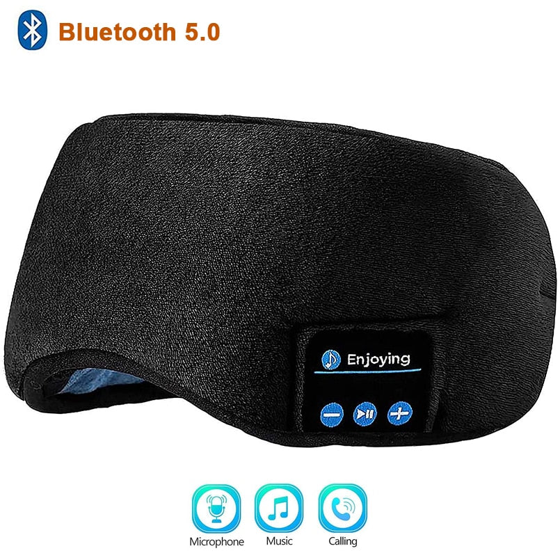 Bluetooth 5.0 Wireless 3D Sleep Mask Stereo Sleeping Eye Mask Headband Music Sleep Aid Soft Blindfold Bandage Eyes Cover Patch