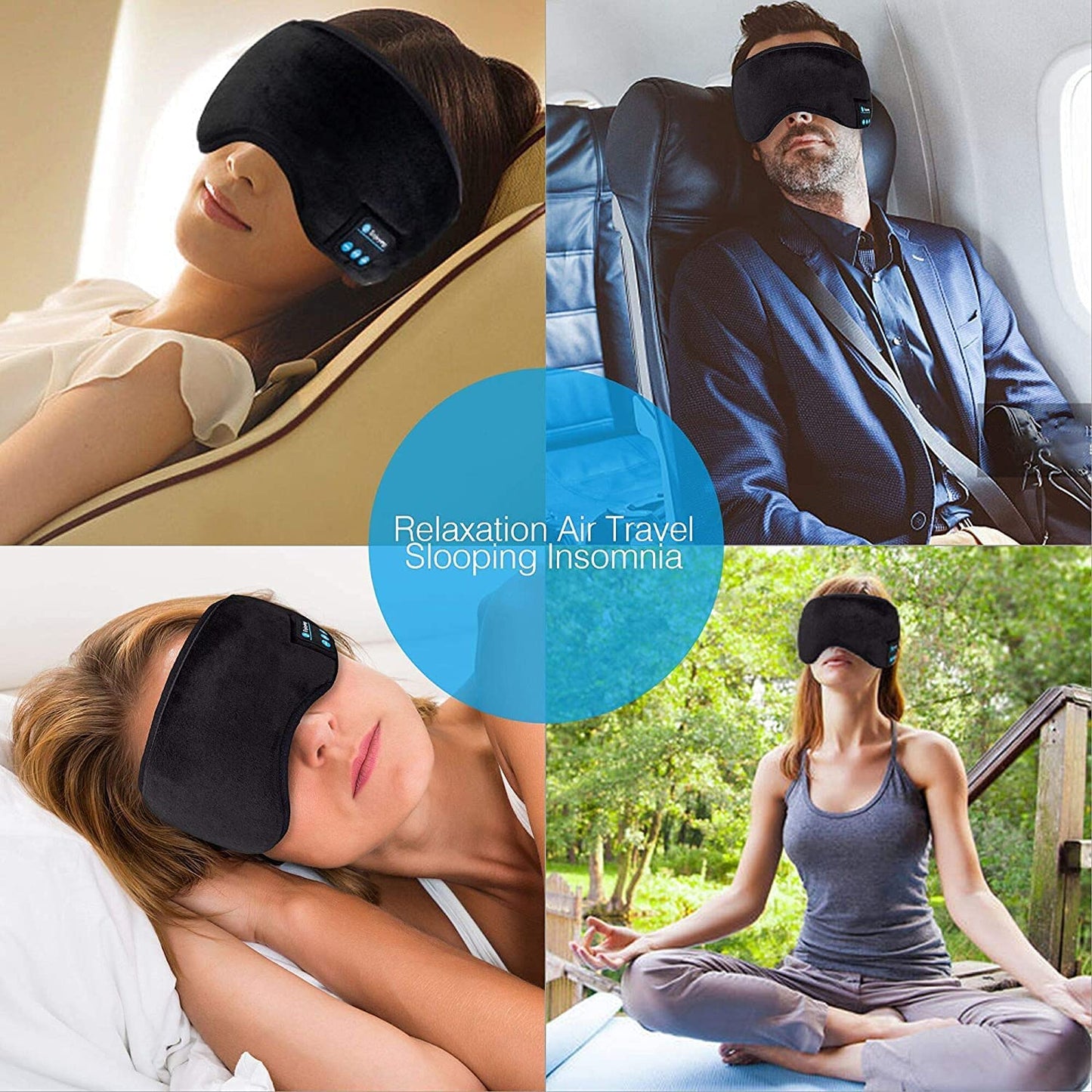 Bluetooth 5.0 Wireless 3D Sleep Mask Stereo Sleeping Eye Mask Headband Music Sleep Aid Soft Blindfold Bandage Eyes Cover Patch