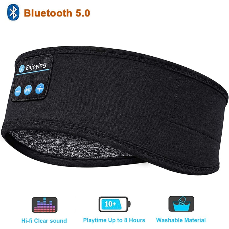 Bluetooth 5.0 Wireless 3D Sleep Mask Stereo Sleeping Eye Mask Headband Music Sleep Aid Soft Blindfold Bandage Eyes Cover Patch