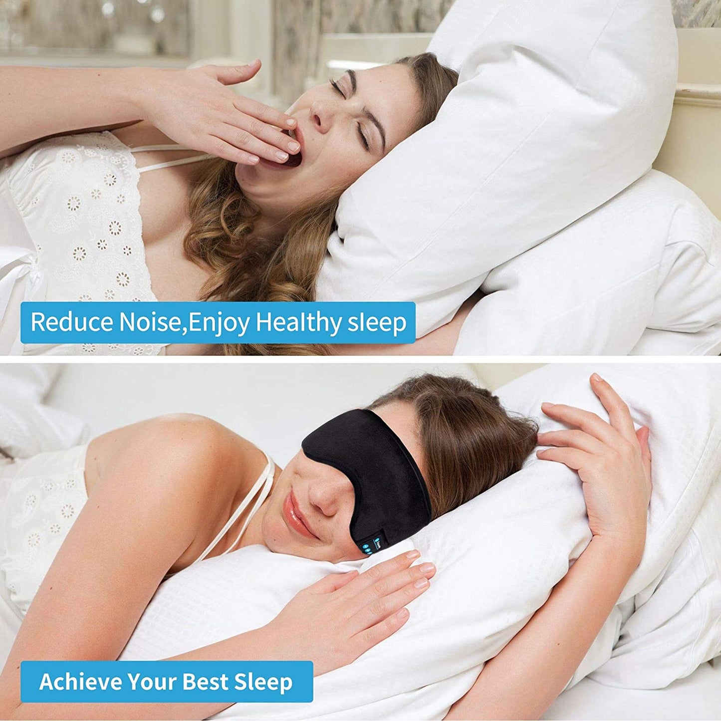 Bluetooth 5.0 Wireless 3D Sleep Mask Stereo Sleeping Eye Mask Headband Music Sleep Aid Soft Blindfold Bandage Eyes Cover Patch